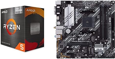 AMD RYZEN 5 5600G 6-јадрен 12-нишки Отклучен десктоп процесор и ASUS AM4 TUF Gaming X570-Plus AM4 Zen 3 Ryzen 5000 & 3rd Gen Ryzen
