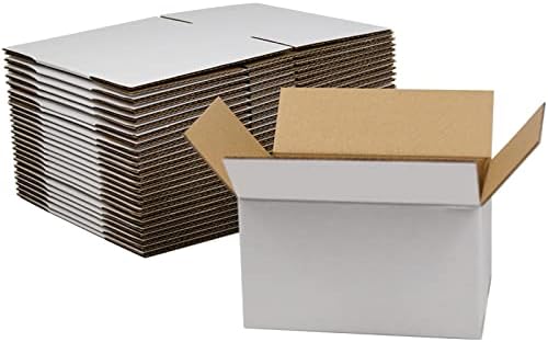 Содиса 7х5х4 Инчи Кутии За Испорака, Бели Брановидни Картонски Кутии За Мал Бизнис, 25 Пакети