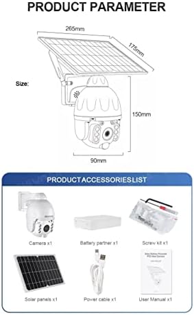 Соларна панел камера WiFi верзија PTZ 4x 1080p Надворешно безбедносен монитор безжичен монитор водоотпорен CCTV паметен домашен надзор