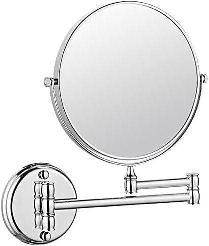 Огледало за шминка монтирано од Gruni Wall, 8inch двострано огледало за бричење со магнифејство, 360 вртливата екстензивна бања