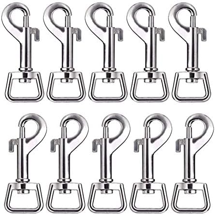 Eldetu 10-пакет Swivel Snap Hooks Metal Teheward Nickel Plated Најдобро за правење чанти, пролетна миленичиња, приврзоци за клучеви,