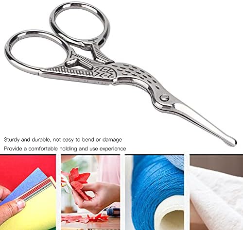 Ножици за шиење од не'рѓосувачки челик, класични ножици на главата, дизајн на кран за шиење ножици за шиење DIY алатки за ножици