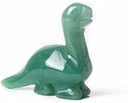 Nuzujx Раката врежана камења за лекување на кристално кристално диносаурус фигурински декор со кутија за подароци