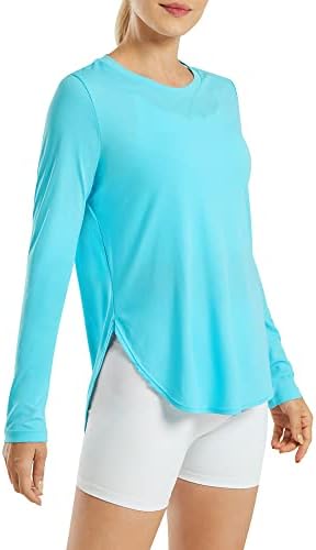 G4free женски UPF 50+ UV кошули со долг ракав тренингот Сонце кошула на отворено салата за пешачење со врвови за брзо суво лесна