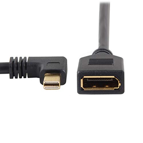 CableCC Mini DP DisplayPort 90 степени за прикажување на женски кабел за монитори за прикажување