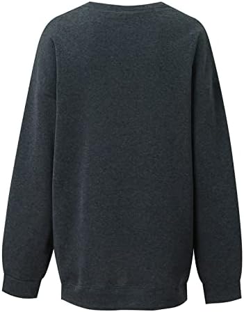 Нокмопо Божиќ џемпер моден женски обичен тркалезен врат печатен долг ракав пуловер женски џемпери за пуловер