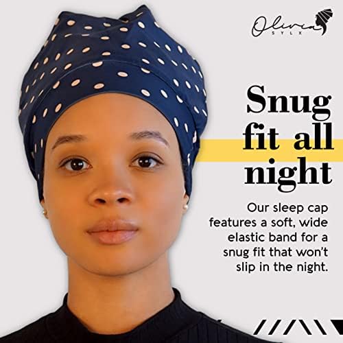 Завитка за сатен за коса - сатен капа за спиење и хауба за коса за спиење - сатен наречен капаче за спиење, завиткан капаче за