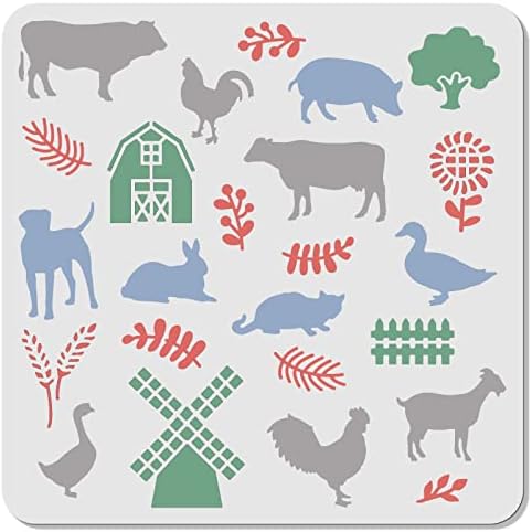 Оригах фарма животни матрици кои можат да се употребуваат еднократно свинско пилешко коза, сликање матрици за сликање на дрво, платно,
