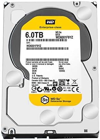 WD SE Datacenter Capital HDD 6TB 7200 RPM SATA 6GB/S 128MB-Cache 3,5-инчен Enterprise Hard Disk Drive-WD6001F9YZ