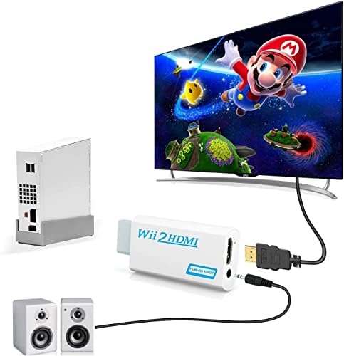 Daloca Wii to HDMI Converter Wii to HDMI адаптер, Wii to HDMI 1080p 720p 3.5mm излез на видео и аудио конектор, ги поддржува сите