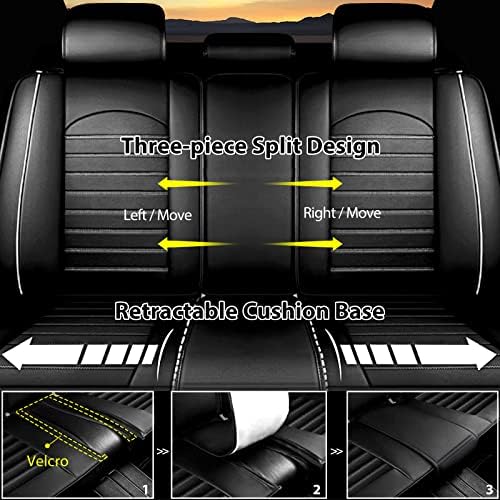 Капакот на седиштето на автомобилот ikabevem одговара за Chevy Cruze 2011-2019 Faux Full Set Seat Cover 2 реда 5 седишта Перница за седишта