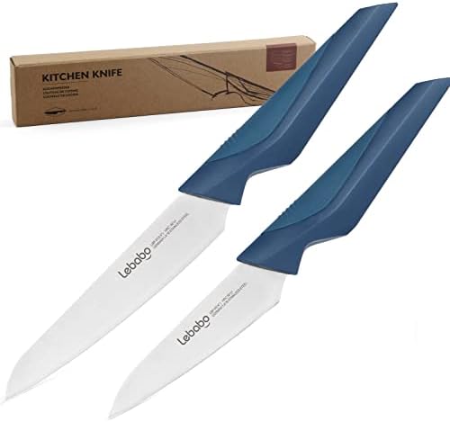 Лебабо 8 -инчен лигав нож остри ножеви за сечење, 4 -инчен парнинг нож за овошје за дома и кујна, германски не'рѓосувачки челик