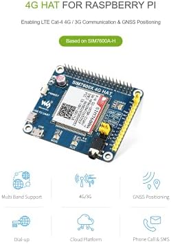 Модул за капа од 4G/3G/GNSS за Raspberry Pi Zero/Zero W/Zero WH/2B/3B/3B+/4B/jetson Nano, засновано на SIM7600A-H, 4G комуникација и GNSS
