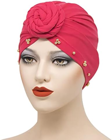 Женска Турбанска Шапка Со Јазли Широка Обвивка За Глава Покрива Мека Удобна Облека За Рак Еднобојна Муслиманска Грав