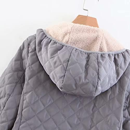 Pulенски зимски дуксери пуловер, женски поштенски дуксери 2023 година Зимска руно јакна Шерпа наредена топла џемпер за надворешна