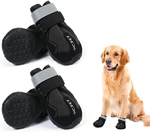 Куче зимски чизми водоотпорни чевли за кучиња со рефлексивни ленти за мали средни големи кучиња, анти-лизгачки кучиња чизми на отворено