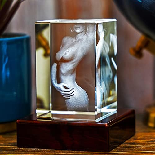 Голи 3Д фото кристал, еротска фотографија, жена со фото уметност, врежано стакло, ласерска гравита слика, lубовник подарок, од ќерка, домашен