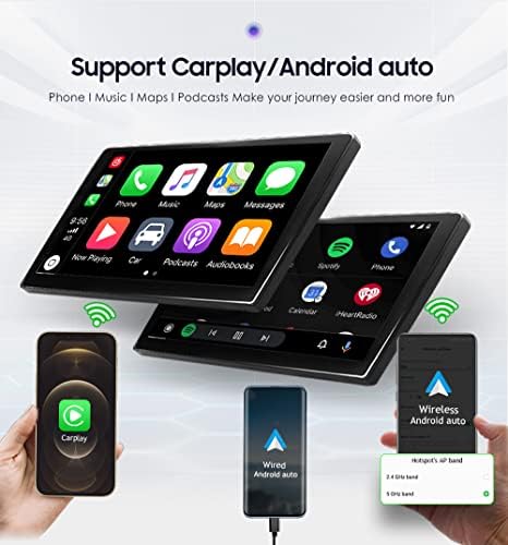 Hizpo Автомобил Стерео За Toyota RAV4 2013-2018, 10.1 QLED Екран На Допир ВО Цртичка GPS Навигација Компатибилен Со CarPlay Android Auto