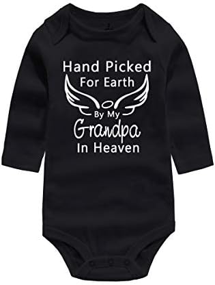 Винзик бебето боди -облека за облека одбрана за земја од баба ми на дедо во рајот момче девојче ромпер скок кошула