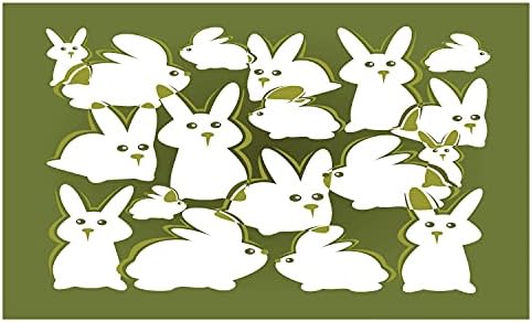 Држач за четкичка за заби Амбесон Бани, смешни цртани филмови бели зајаци на зелена позадина Велигденска илустрација на животни, декоративна