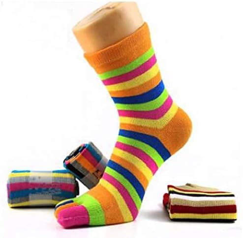 Renslat 6 пара женски чорапи есен и зима смешна слатка симпатична боја на виножито лента за печатење на глуждот памучни чорапи