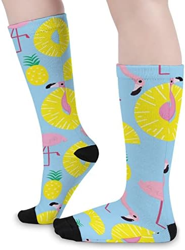 Фламинго И Ананас Боја Појавување На Високи Чорапи Модни Спортски Топли Чорапи За Мажи Жени