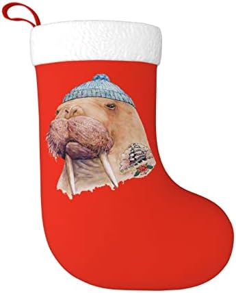 Тетовиран моркод Божиќно порибување 18 инчи Божиќ што виси чорап класичен празник за украсување чорапи