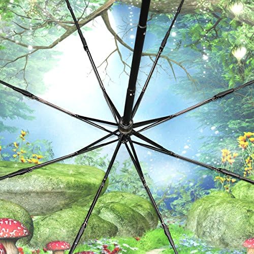 Флоренс бајка печурки шумски преклопен чадор докажан од сонцето, ветровизорен анти-УВ чадор Компактен патно преносно лесен чадор