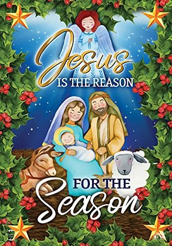 Исус е причината зошто Божиќното градинарско знаме Религиозно Рождество 12,5 x 18
