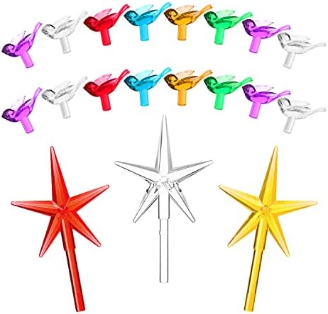 Remagr 504 парчиња сијалици за замена на сијалици за керамички starsвезди новогодишни сијалички и облик на птици осветлуваат средни украси