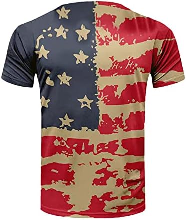 Starsвезди и ленти печати маица за мажи Американско знаме САД Ден на независност Ден на 4-ти јули во јули, војник, војник со кратки ракави, печатени