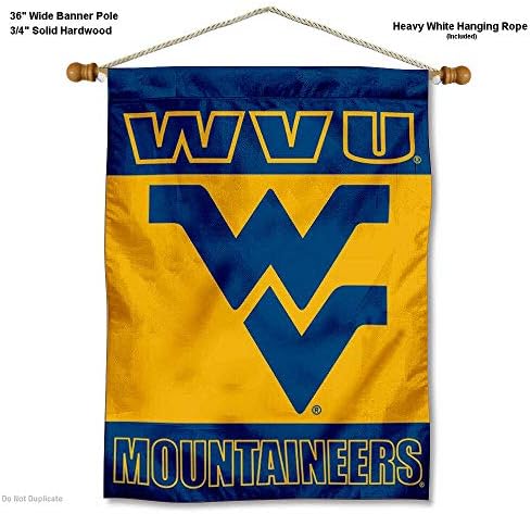Западна Вирџинија Планинари Двострани Куќа Знаме И Дрво Банер Пол Сет