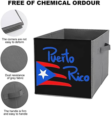 Знаме Порторико Склопувачки Корпи За Складирање Ткаенини Организатор Кутија За Преклопување Со Рачки