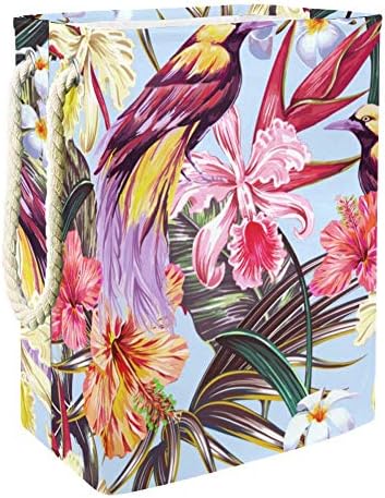 Нехомер Егзотични Цвеќиња Лисја Од Палми Лист Од Џунгла Хибискус Орхидеја Цветна Птица НА Рајот 300д Оксфорд Пвц Водоотпорна