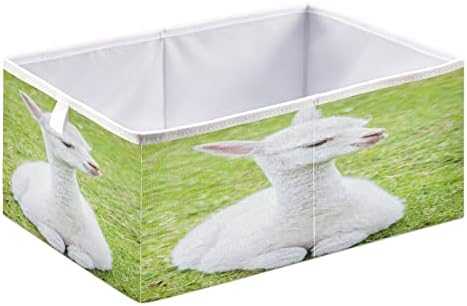 Алаза преклопни канти за складирање, симпатични кутии за складирање на алпака за бебиња декоративна корпа за книги за плакари за расадник за спални