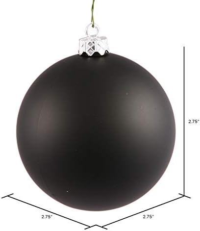 Викерман 2,75 божиќен украс топка, црна мат финиш, распрскувана пластика, отпорна на УВ, декорација на новогодишни елки, 12 пакувања