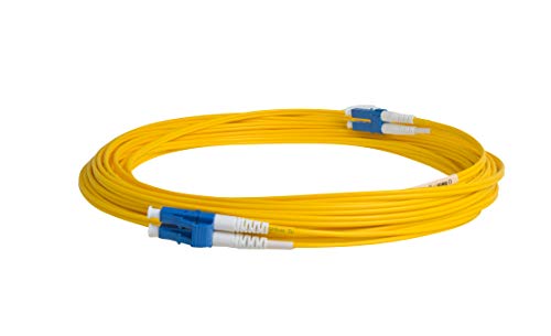 SpeedyFibertx-6-пакет 1 метар LC до LC Fiber Patch Cable, Corning SMF-28 SingleMode 9/125UM Ултра оптички влакна, дуплекс, жолт кревач
