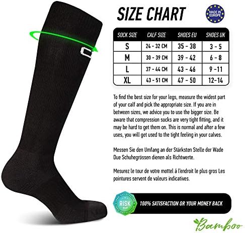 Меки одржливи чорапи за компресија на бамбус влакна за жени и мажи | Вклучување на чорапи и компресија на теле