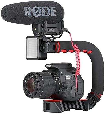 Стабилизатор на рачна камера, опремена со тројна рачка за топла чевли за интервјуа во живо