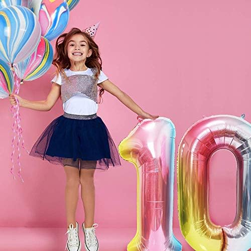 Кунгио Виножито 10-Ти Роденден Декорација-Девојки Роденден Забава Материјали Вклучуваат Среќен Роденден Балон Банер, Гигант Број 10 Фолија