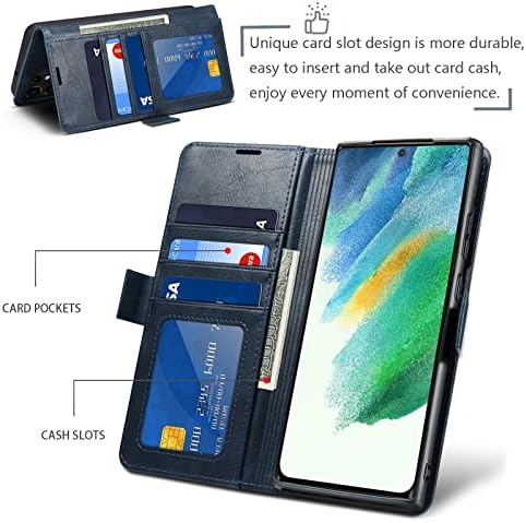 Танени За Samsung Galaxy S23 Ултра Случај, Луксузни Pu Кожа Паричник Случај СО Rfid Блокирање Картичка Држач Kickstand Магнетни Затворање