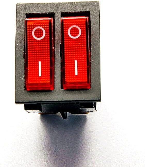 Red Double-Rocker Switch KCD8-212N KCD2 6P осветлен 15A / 250V оригинален