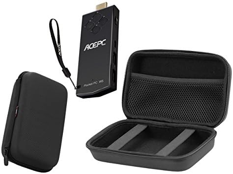 Navitech Rugged Black Hard Carry Case Mini Stick Sick Lother компатибилен со ACEPC W5 компјутерски стап