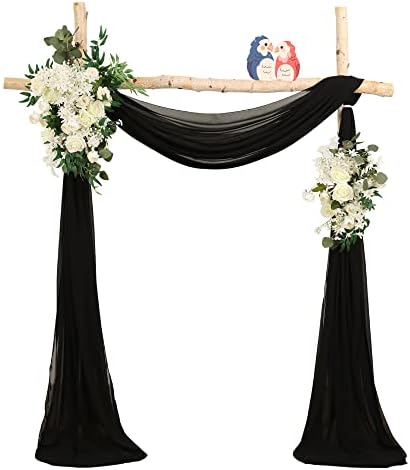 YSOHQ свадбена лаптопна ткаенина 2 панел 6 јарди 20 метри шифонски ткаенини украси за позадината завеса за прием за церемонија на