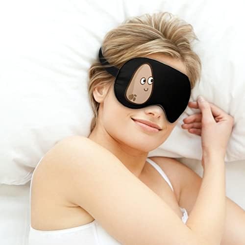 Маска за ролетни маски за запишување на ноќта за спиење на ноќната лента за прилагодување на окото со смешна графика за жени мажи со една