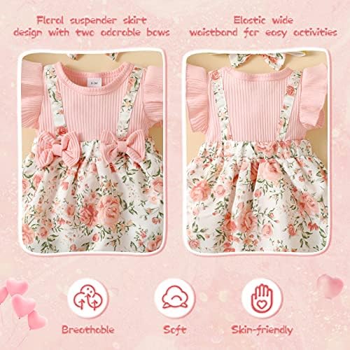 Фустани за девојчиња со девојче девојче облекување облека облеки од ракав ромпер, новороденче фустан од новороденче 0-18 месеци