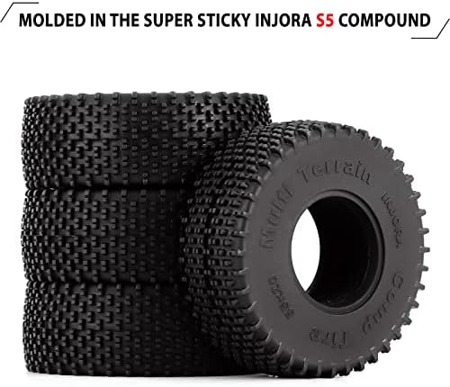 Ingora 1.0 Tires-S5 Сите теренски компетентни гуми за ползи за TRX4M AX24 SCX24 FCX24 Делови за надградба, 55 * 20мм, T1013