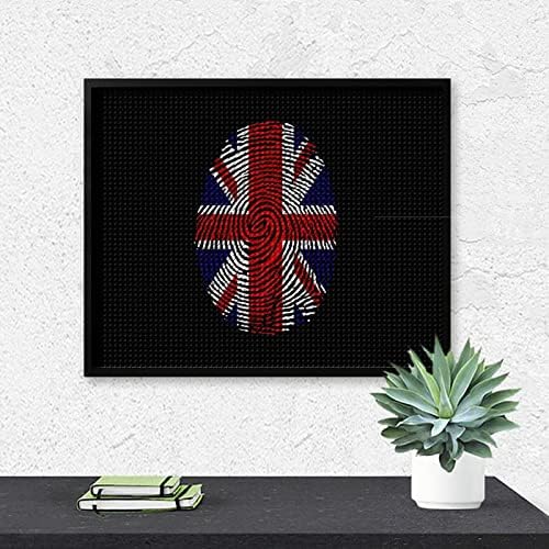 Комплети за сликање со дијамантски знаме на британско знаме 5d DIY целосна вежба Rhinestone Arts Wallид декор за возрасни 16 x20