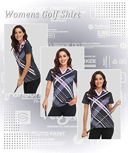 Малку маици за голф-маици за голф, кратки ракави, со лесна влага за влага, тениски маици за атлетски принт