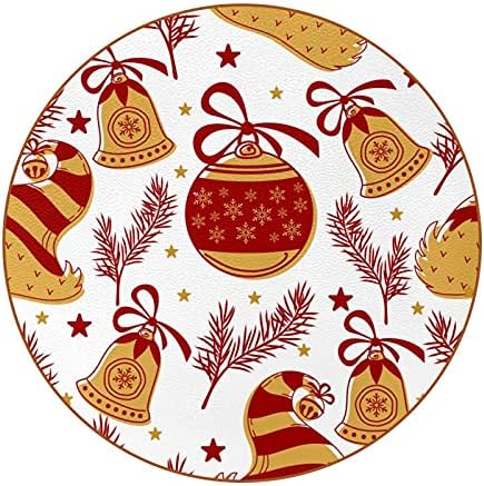 Подлога за Пијалоци-Божиќно Ѕвонче Остава Керамички Пијалоци Подлоги Со Кожа, 6 Парчиња Комплети
